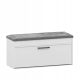  TopEshop Schuhschrank mit Sitzfläche 100 x 49 x 35 cm weiß