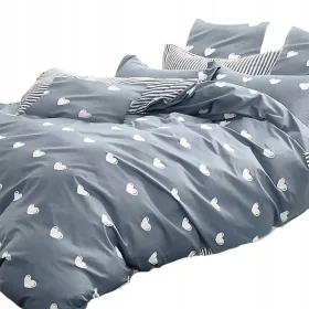   Zweiseitige Bettwäsche-Set 180x200 + 2 Kissenbezüge 70x80 aus 100% natürlicher Baumwolle