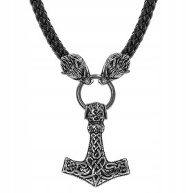  NORDIC WOLVES THOR'S HAMMER-HALSKETTE, LEDERARMBAND