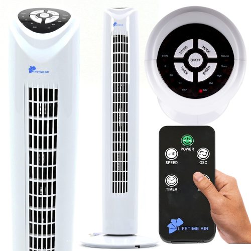Ventilatoren für Hause Premium-Säulenventilator Lifetime Air Premium-Ventilator 80 cm + weiße Fernbedienung