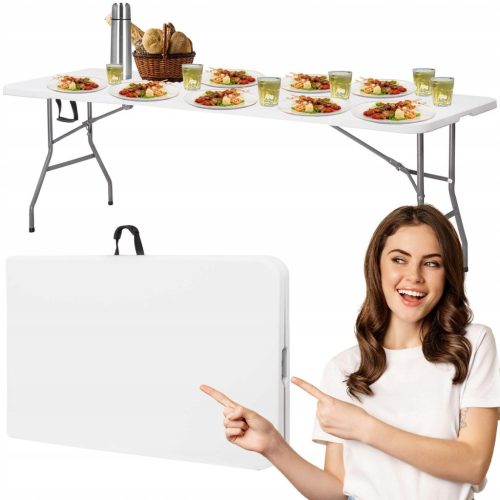  Springos Tisch, Kunststoff, rechteckig, 180 x 75 x 75 cm