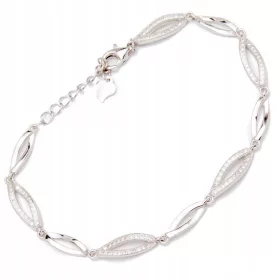  Armband aus 925er Silber mit langen Wellen