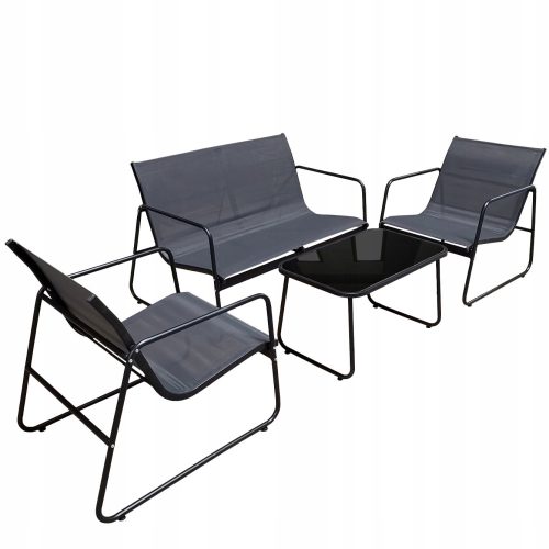 Gartentische und Stühle für die Terrasse Blauer Nugri-Tisch und Stühle aus Metall von Bluegarden in Grau