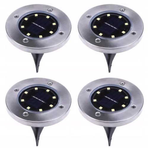  Einbau-Solarleuchte SuperLED Silber 14 cm 4 Stk.