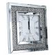 Uhr für zu Hause Sofer weiße, silberne Wanduhr, 50 cm