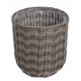    OTE Blumentopf 38 cm x 38 x 51 cm, Kunststoff, Grau- und Silbertöne