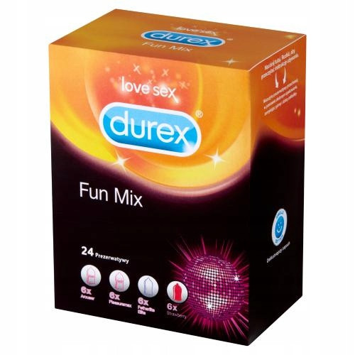  Durex Fun Mix Latexkondome, 24 Stück