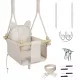  KINDERSCHAUKEL mit BÄRENRÜCKENLEHNE + SICHERHEITSGURT + HAKEN - für Haus, Garten
