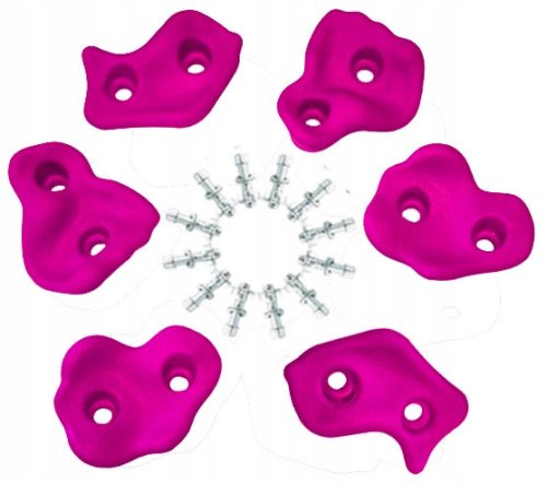 Klettersteine Griffe 6 ROSA + Schrauben