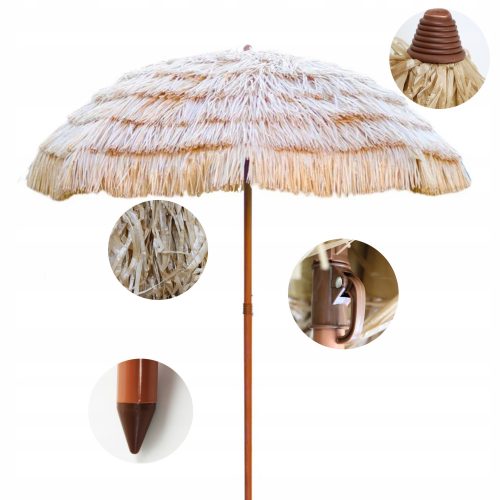 Sonnenschirm für Terrasse und Garten - DOMAREX klassischer Regenschirm, Beige und Braun, 95 x 180 cm