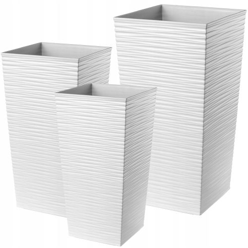  Kadax Blumentopf 29 cm x 29 x 57 cm, weißer Kunststoff
