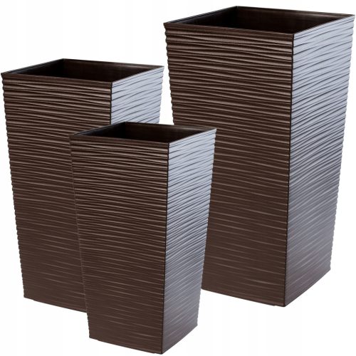  Kadax Blumentopf 29 cm x 29 x 57 cm Kunststoff, Braun- und Beigetöne