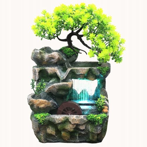 Gartenbrunnen, dekorativ Zimmerbrunnen mit Choco-LED-Licht