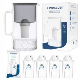    Wessper D2 Borosilikat Aquaclassic Filterkanne 3,3 l schwarz