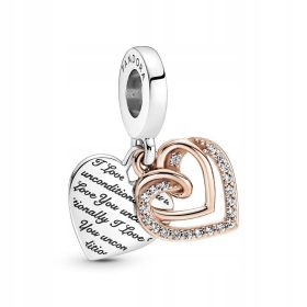  Silberanhänger für Pandora Double Intertwined Hearts