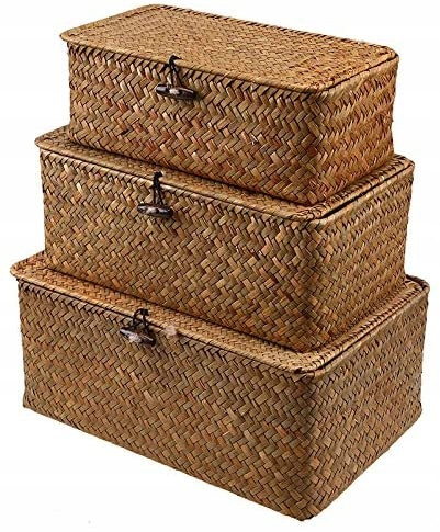 Boxen, Aufbewahrungsbehälter, Organizer Box mit Deckel in Braun- und Beigetönen, Orangetöne