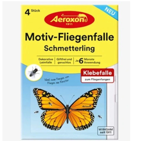AEROXON Fliegenlockstoff SCHMETTERLING für Fenster 4St