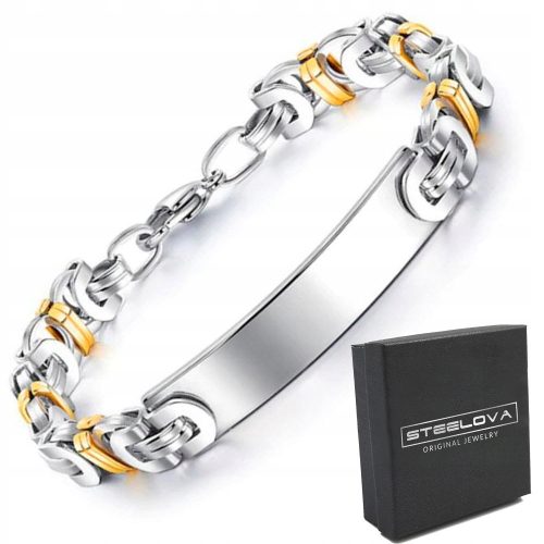  ARMBAND MIT PLATTE, VERGOLDETER STAHL 316L