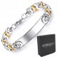  ARMBAND MIT PLATTE, VERGOLDETER STAHL 316L