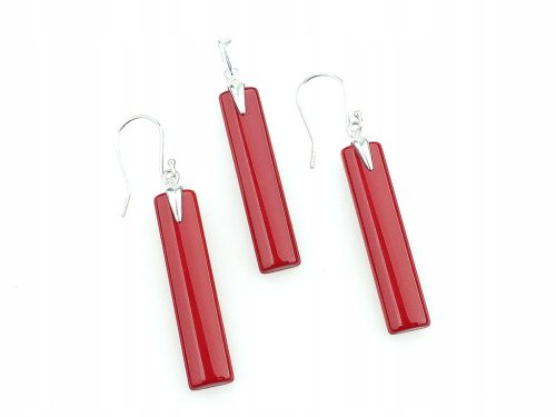  Silberset, 925er Silber, rot, rot