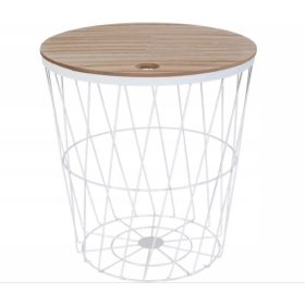  KAJST runder Korbtisch 38 x 38 x 40 cm schwarz