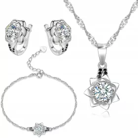  SET SILBERSCHMUCK ROSE 925 SILBER