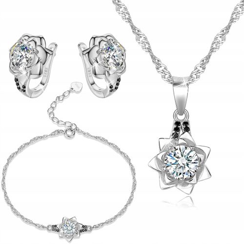  SET SILBERSCHMUCK ROSE 925 SILBER