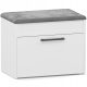  TopEshop Schuhschrank mit Sitzfläche 60 x 49 x 35 cm weiß