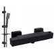 Reihe Cubic CUB-ZND-BL Aufputz-Duschset + Reihe TERMO 03-BL schwarze Duscharmatur