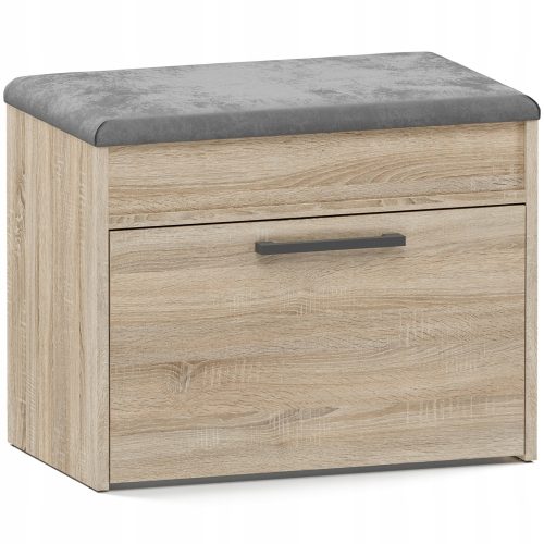  TopEshop Schuhschrank mit Sitzfläche 60 x 49 x 35 cm Sonoma-Eiche