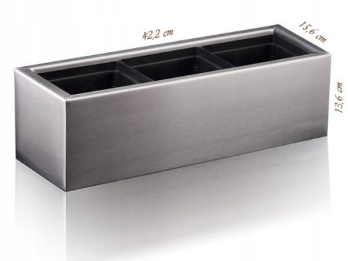  Enigma-Art Blumentopf 42,2 cm x 15,6 x 13,6 cm Metalltöne in Grau und Silber