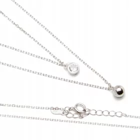  Kugelkette aus 925er Silber mit Zirkonanhänger