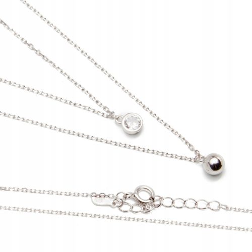  Kugelkette aus 925er Silber mit Zirkonanhänger