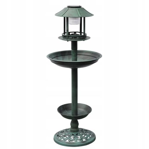  Vogelbecken/Futterstation mit vidaXL Solarlampe