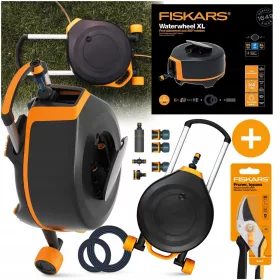  Automatischer XL-Schlauchaufroller mit Fiskars-Rädern