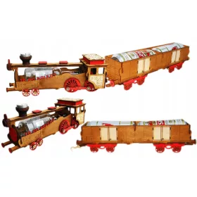  ALKOHOLZUG MIT BIERWAGEN UND EINER FLASCHE