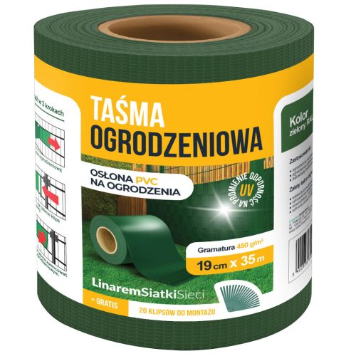 Schattiernetz für Zaun - Linarem SiatkiSieci Zaunband 19 cm x 35 m grün