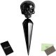  Silberner schwarzer Herrenohrring Skull Gothic 925