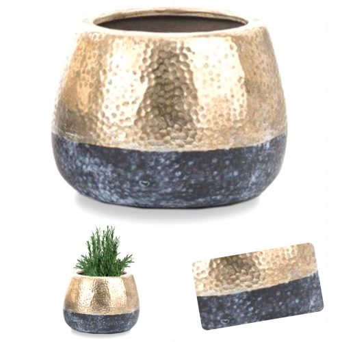  Einband 16 cm, Keramik, Gelb- und Goldtöne