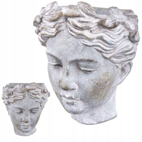  Duwen Blumentopf 13 cm x 17 x 19 cm Durchmesser 17 cm Keramik in den Farbtönen Grau und Silber