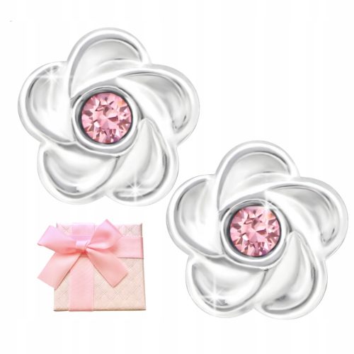  925 SILBERBLUMENOHRRINGE MIT ROSA ZIRKONIA