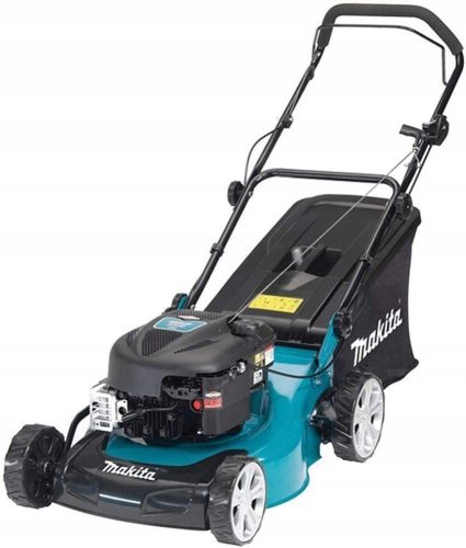 Akku-Rasenmäher – Makita Benzin-Rasenmäher mit Korb 140 cm³ Fassungsvermögen Korb 60 l, Schnittbreite 46 cm
