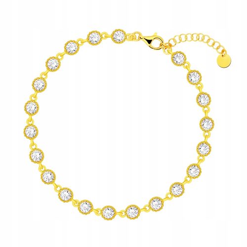  Armband mit weißen Zirkonen, vergoldetes Silber