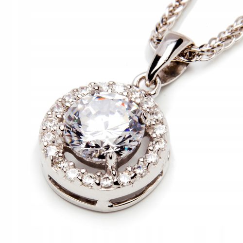  Anhänger aus 925er Silber, großer Zirkonia