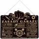  GROSSE GARAGE-REGEL-Tafel, graviertes Geschenk