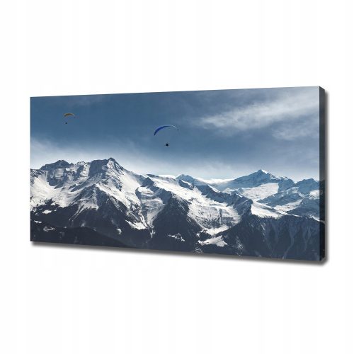 Bilder an der Wand Fotogemälde auf Leinwand Paragliders Alps 120x60 cm