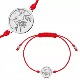  SILBERnes Schnurarmband MOUNTAINS Hämatitstein