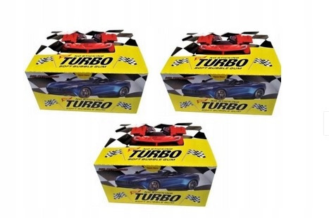 Turbo Kaugummi mit Autobildern, 300 Stück, Tutti-Frutti Geschmack