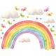  WANDAUFKLEBER REGENBOGENWOLKEN 50x100cm TC1