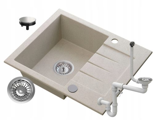 Granitan TINOS Einbeckenspüle, Beige-Granit-Töne